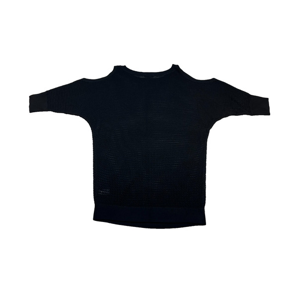 Express Short sleeve Black Cold Shoulder Sweater Size XS - Picture 2 of 6